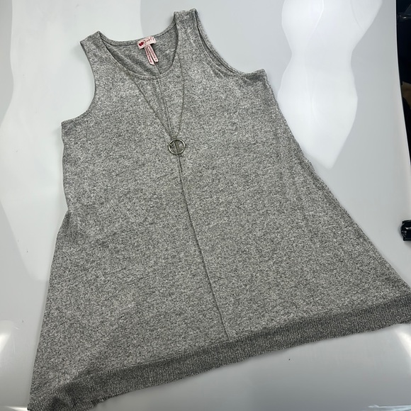 Poof! Dresses & Skirts - Poof! Grey Sleeveless Brushed French Terry A-Line Dress Y15-6